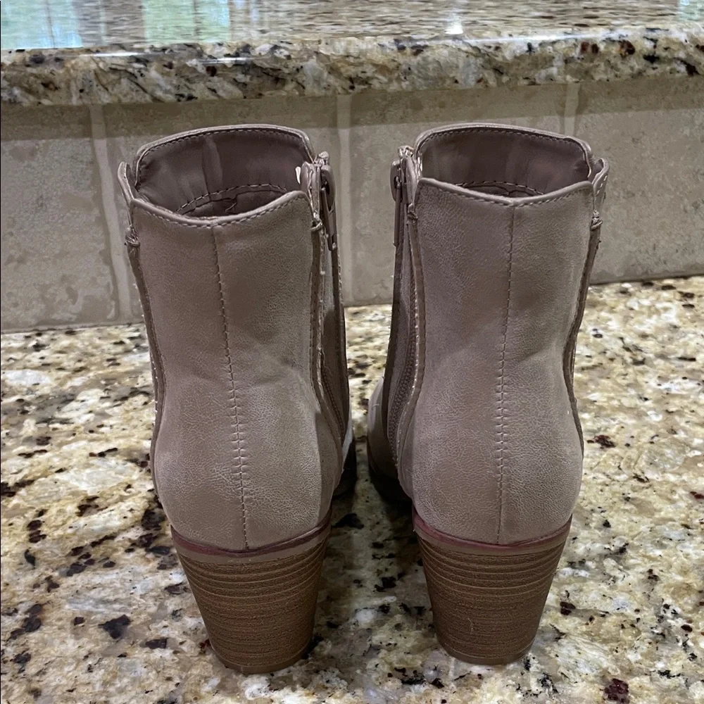 MIA Taupe Heeled Ankle Boots